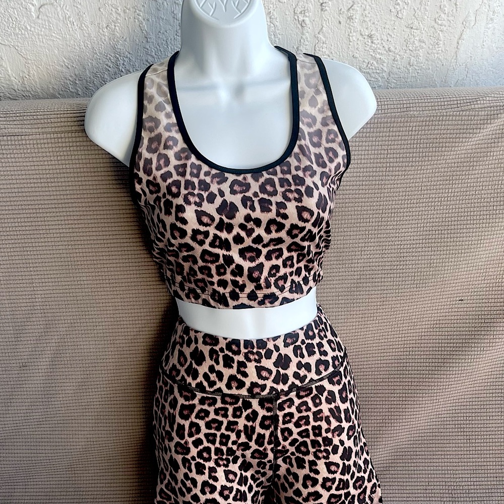 Cheetah ombré crop top and leggings set